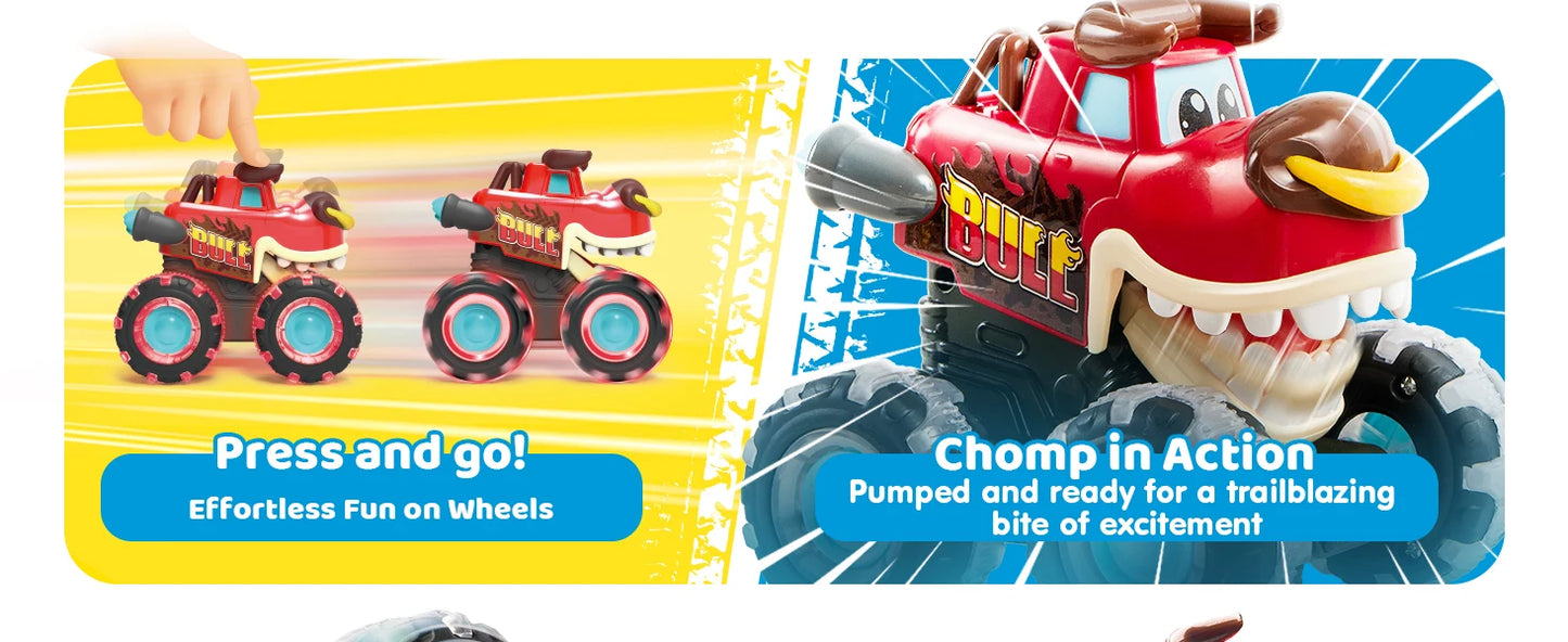 3 Pack Monster Truck Motion Activated Light-Up Cars