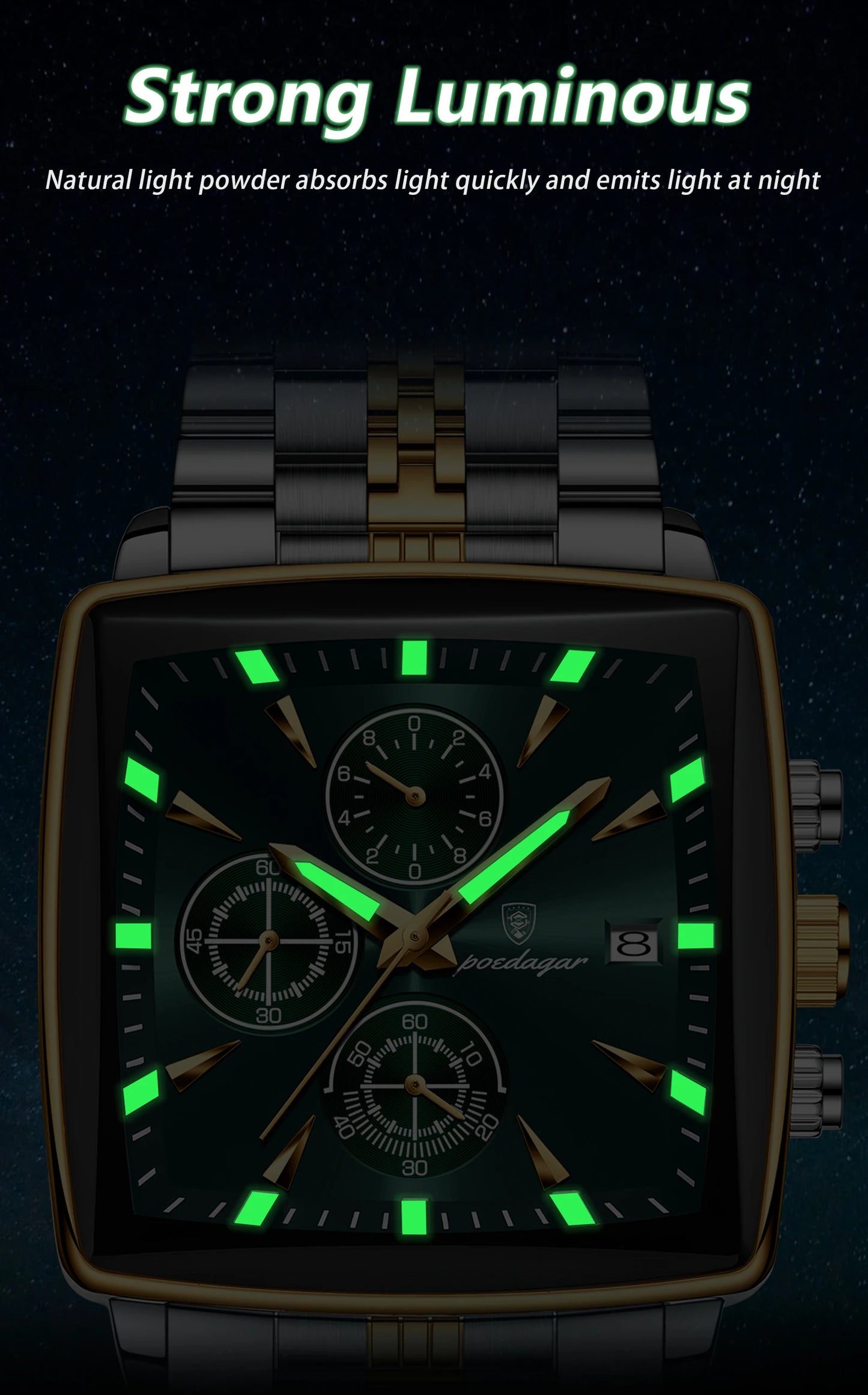 POEDAGAR Top Luxury Male Wristwatch Waterproof