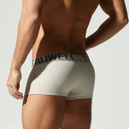 TAUWELL Ribbed Cotton Boxer Briefs Men Underwear