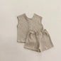2 Pcs Sleeveless Breathable Cotton Pajamas Set