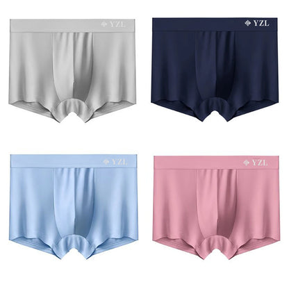 Men's Silk Flat Corner Antibacterial  Boxer Briefs
