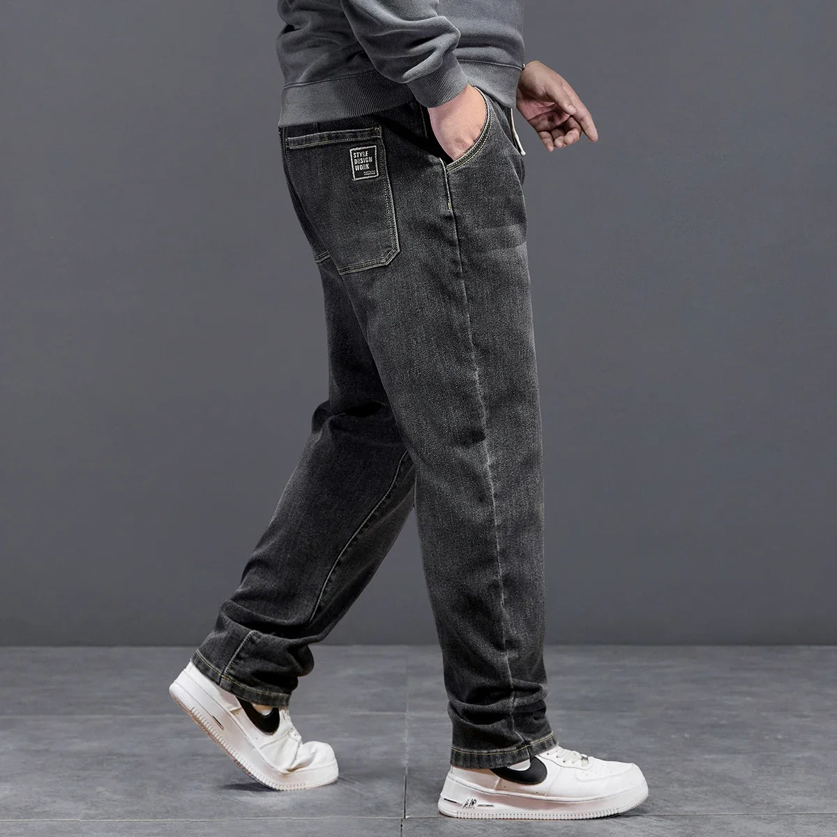 Extra Big Size Jeans Men Baggy Loose