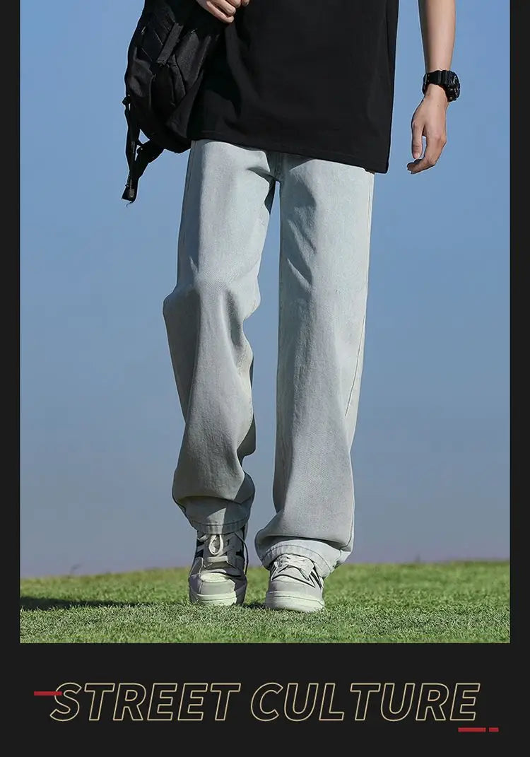 Men's Trendy Wide Leg Washed Jeans