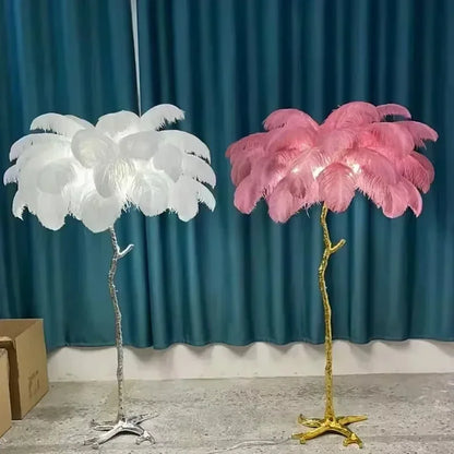 Luxury Feather Floor Standing Lamp Mood Light