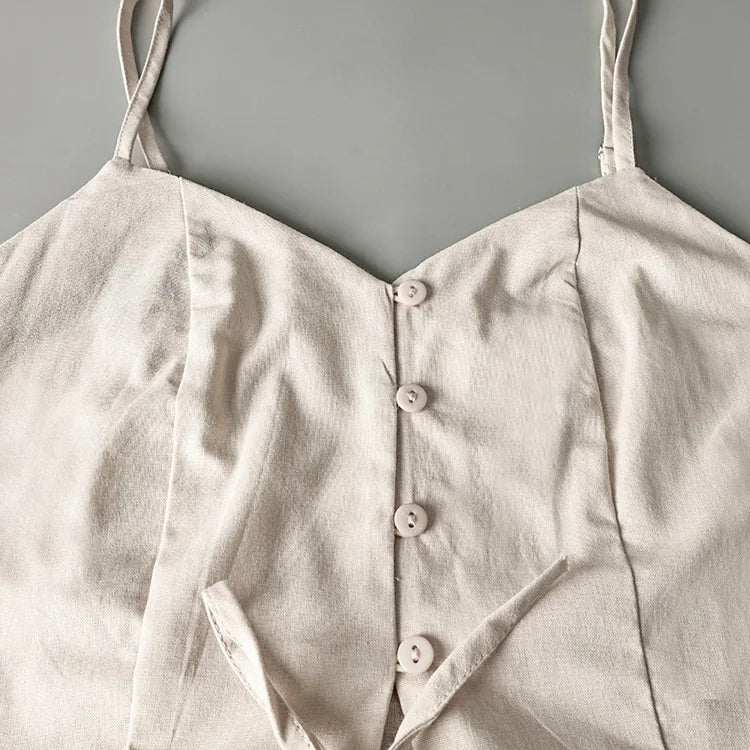 2 Pcs Office Pant Suits Solid Beige Wide Leg