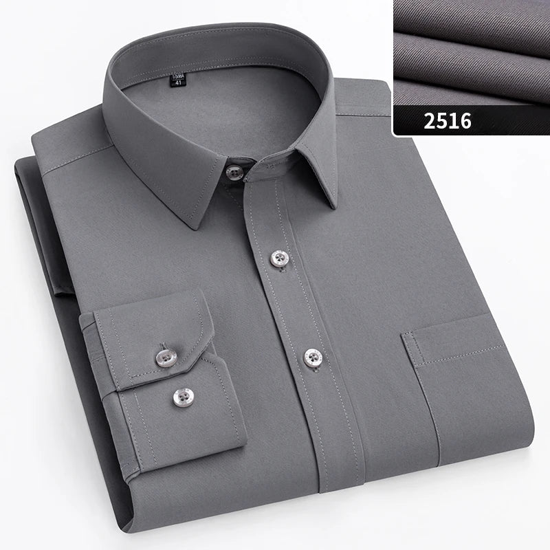 double collor Full shirts for men plus size
