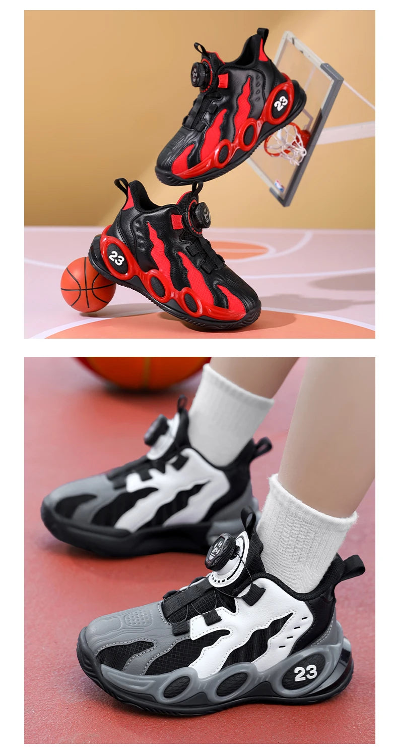 Fashion Basketball Shoes High-top PU Leather