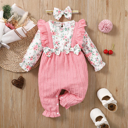 0-18 Months Girl Romper Cute Floral Long Sleeve