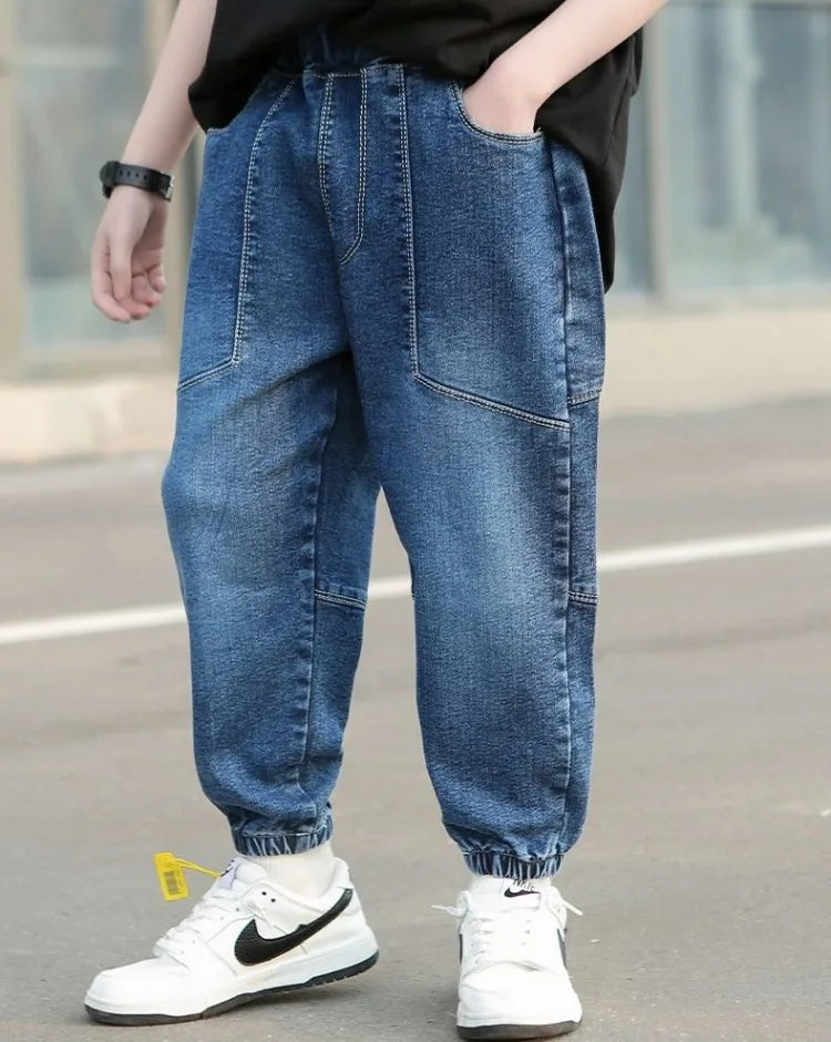 Loose Fit Boys' Jeans Trendy Oversized Denim