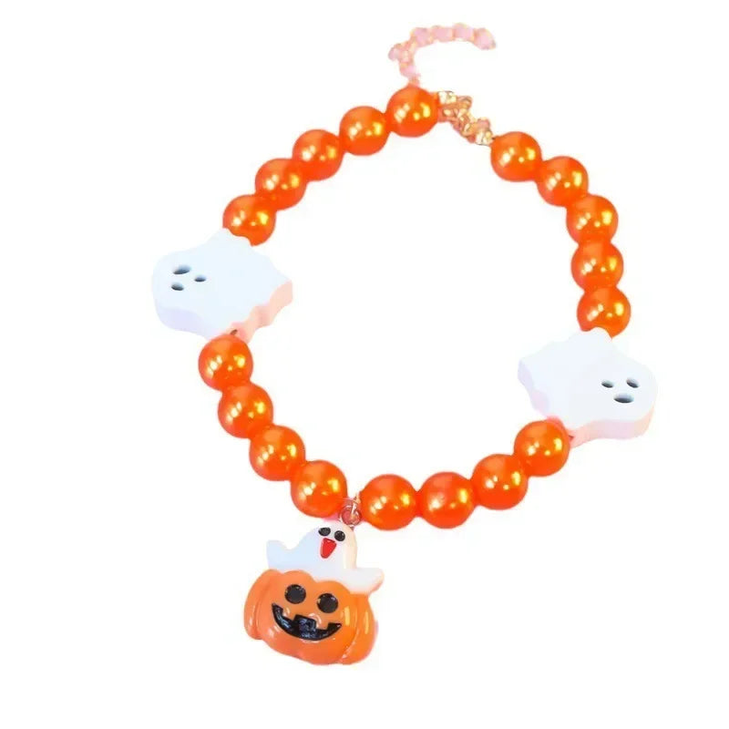 Cute Cartoon Cat Collar Halloween Accessories Pearl