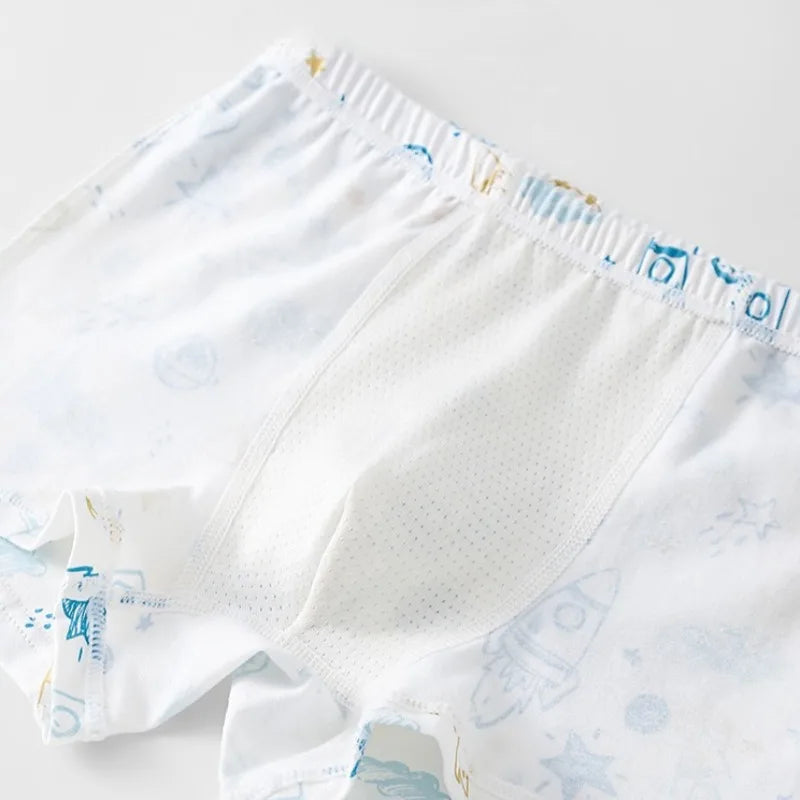 4PCS Boys Cute Cartoon Breathable Cotton Underwear