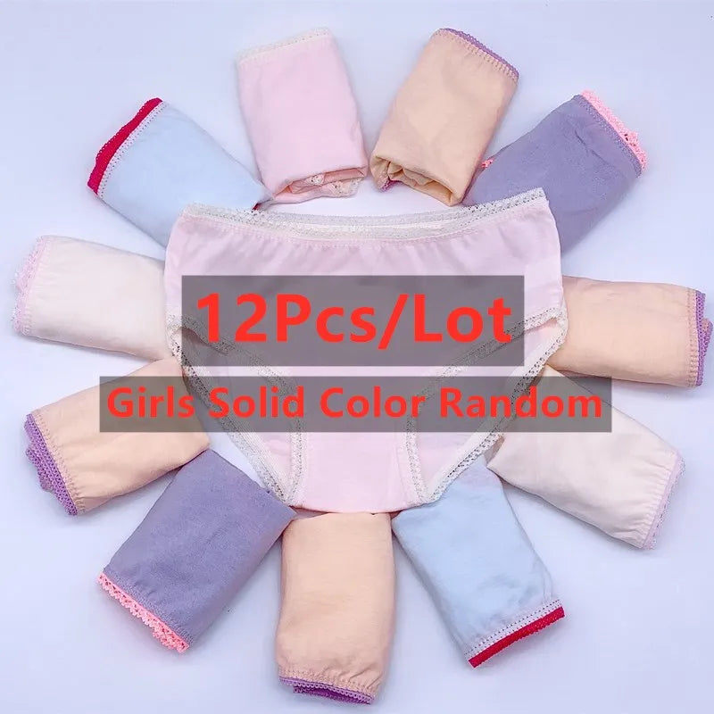 12pcs Boys Girls Cotton Briefs Underwear