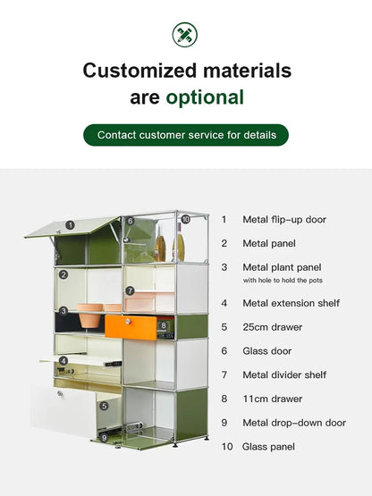 Metal Storage Display Cabinet Living Room Furniture
