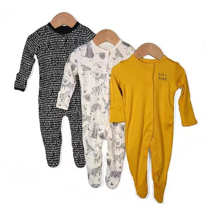 100% Cotton 3 Pcs Boys/Girls Romper Pajamas Jumpsuit