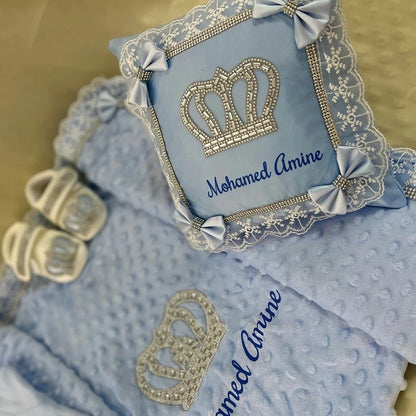 5pcs Handmade Personalized Baby Newborn Jewels Crown Set