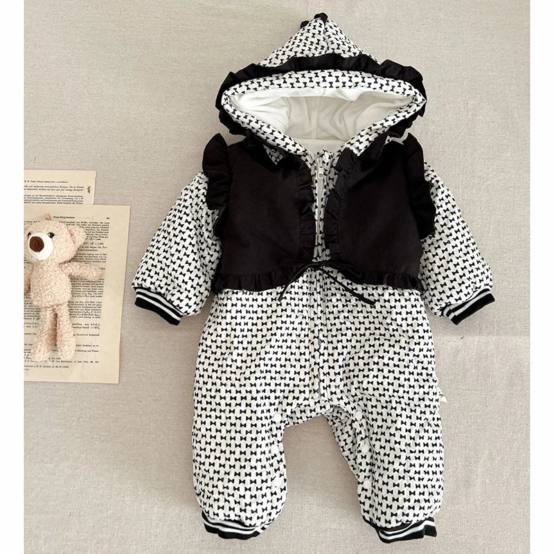Infant Baby Girls Long Sleeve Cotton Jumpsuit