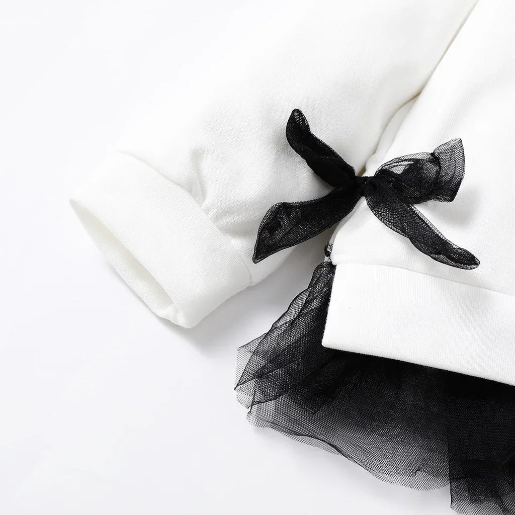 2PCS Girls Long Sleeves Cute Cartoon Top+Pants