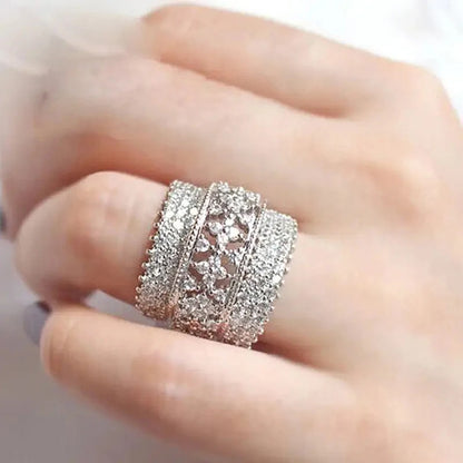 Full Paved Cubic Zirconia Fashion Design Womens Ring