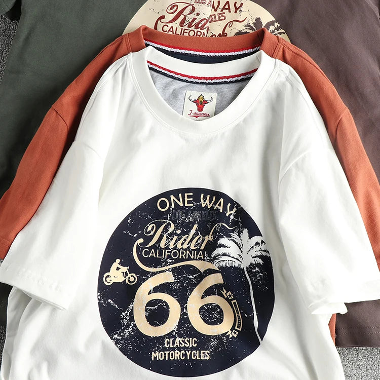 American Retro Short Sleeve O-neck T-shirt
