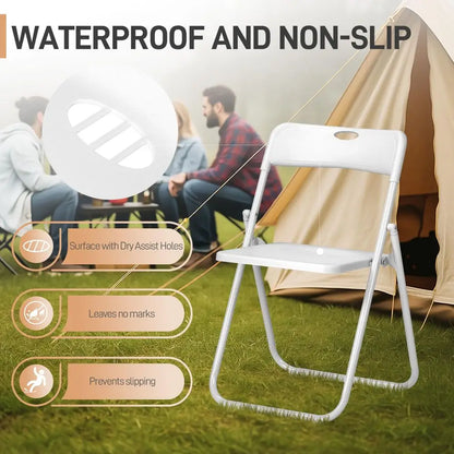 10 Pcs Folding Chair, Lightweight Foldable Plastic Reinforced Metal