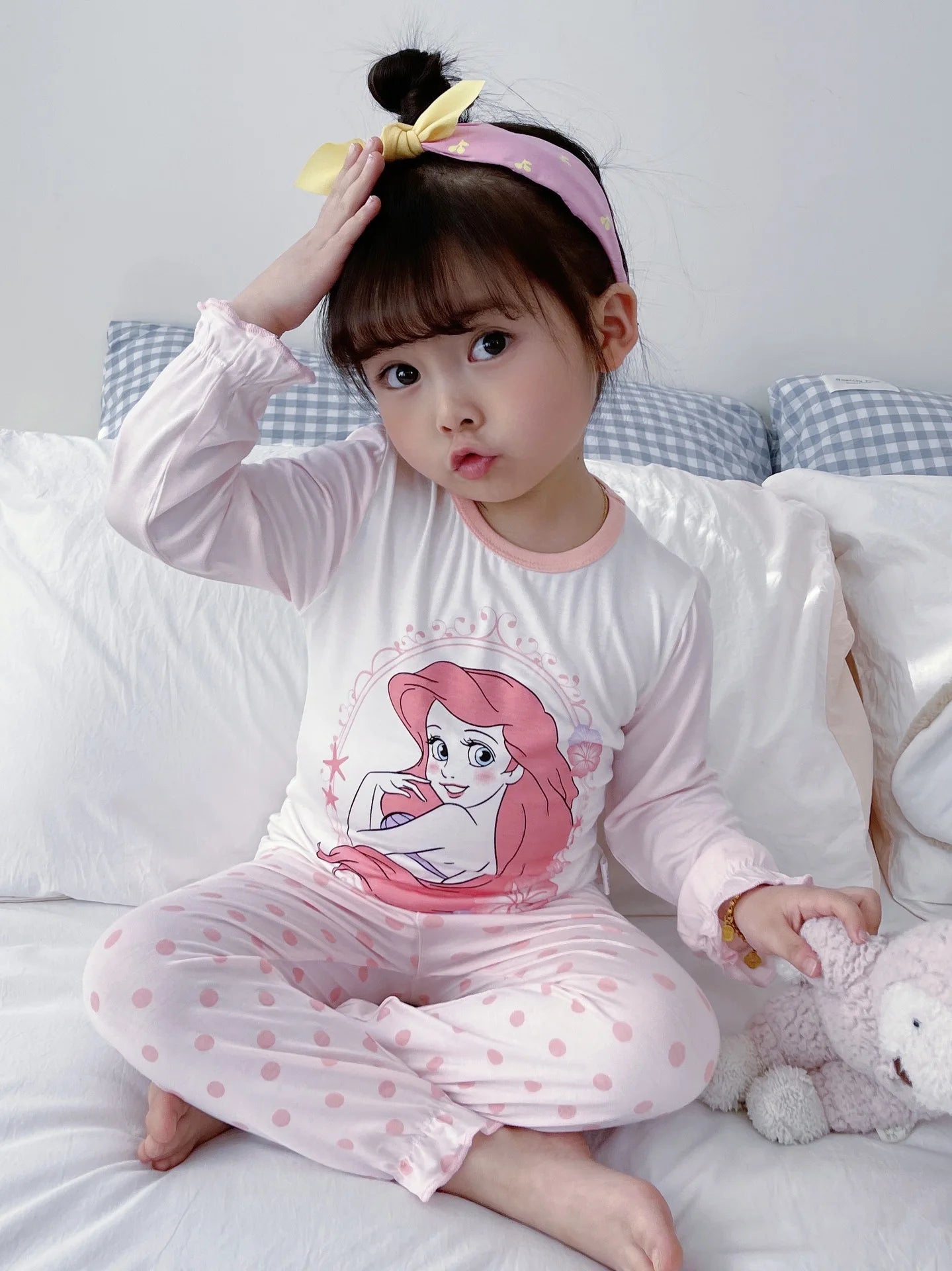 2 Pcs Girls Rapunzel Sleepwear Cartoon Pajamas