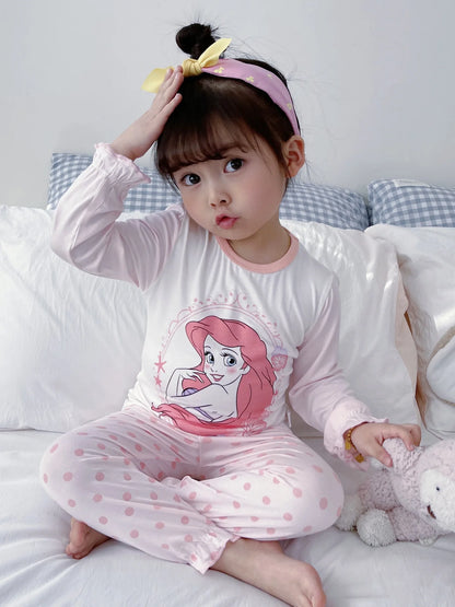2 Pcs Girls Rapunzel Sleepwear Cartoon Pajamas