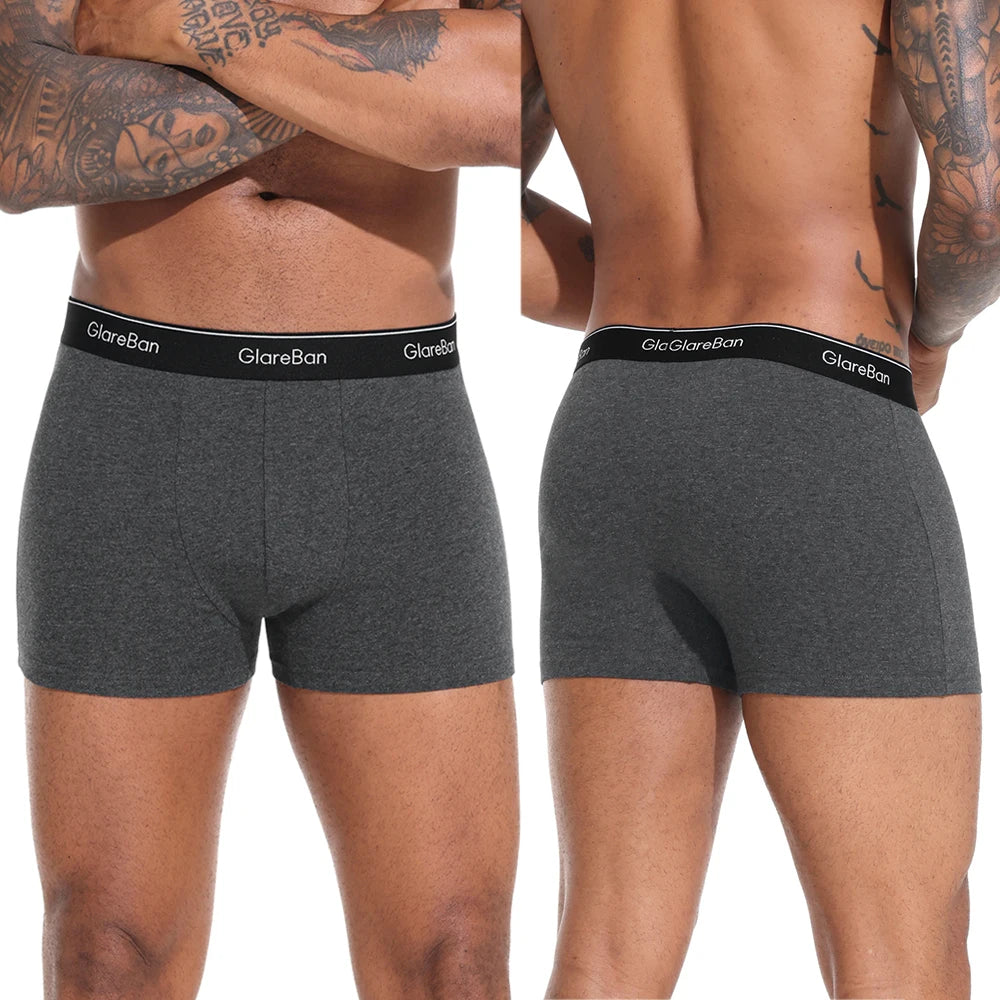 5pcs Men Cotton Boxer Briefs Underwear