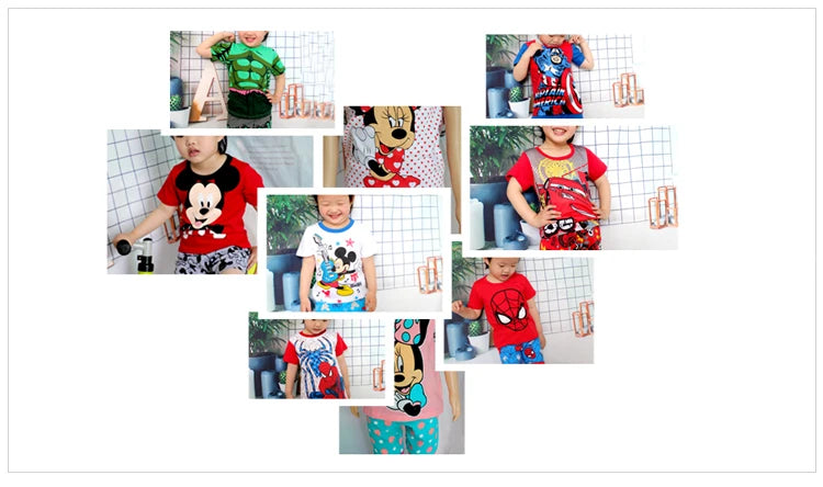 Boys Nighty Cartoon Cute Short Sleeve Pajamas