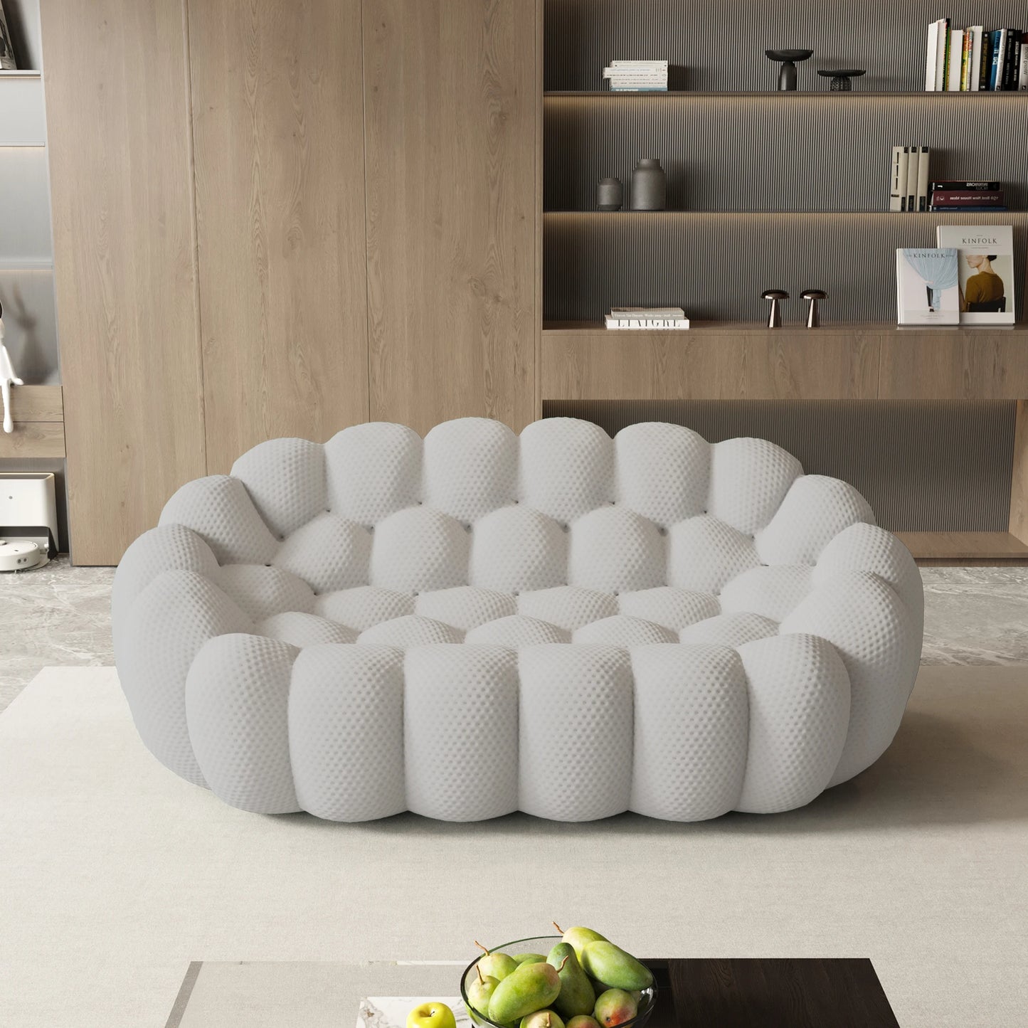 Modern Curved Loveseat Couch Football-Shaped
