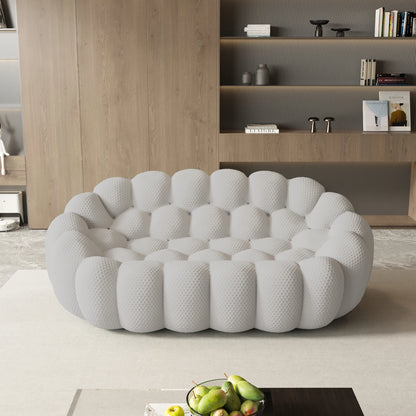Modern Curved Loveseat Couch Football-Shaped
