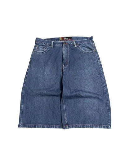 Retro Hipster Men Embroidered Graphics Loose Jeans