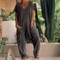 Women's Solid Color Casual Baggy Pocket Romper