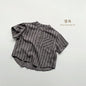 Boys Cotton Striped Pocket Casual Short Sleeve