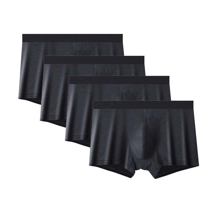 4pcs Mesh Bamboo Fiber Men's Boxerr XXXXL Large Size