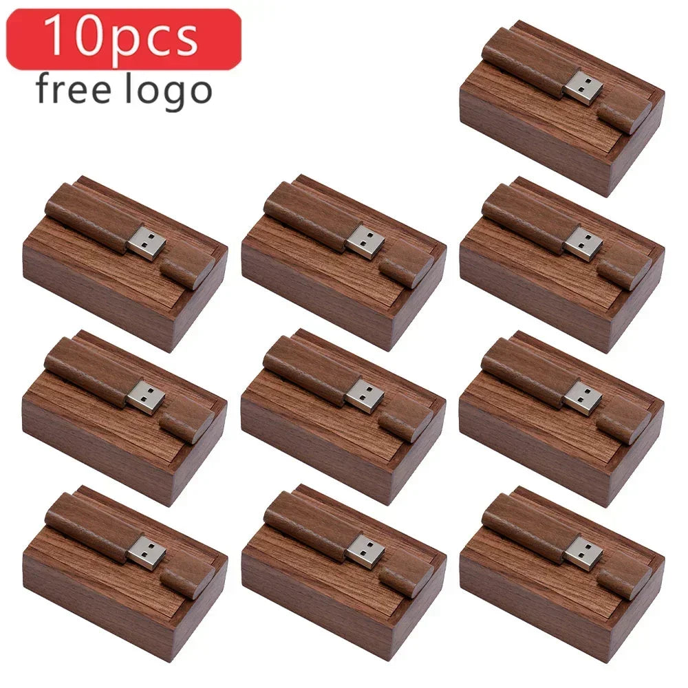 10PCS Wooden USB Flash Drive Memory Stick