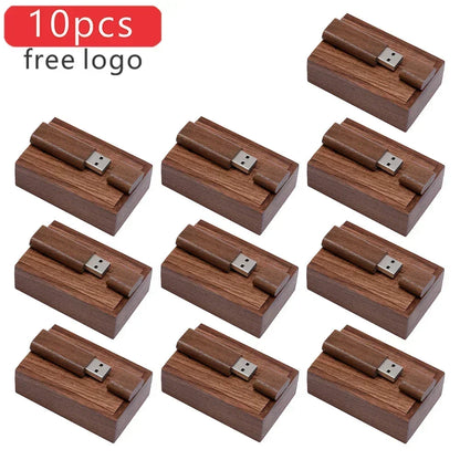 10PCS Wooden USB Flash Drive Memory Stick