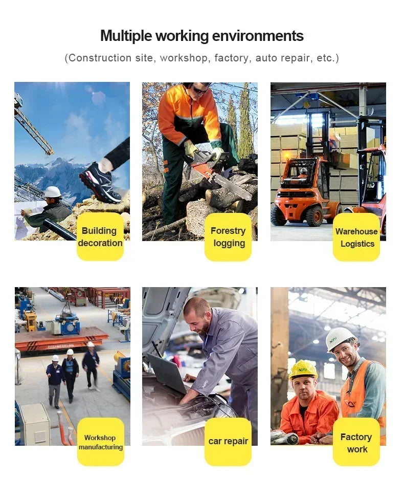 Safety Shoes Men Anti-smash Anti-puncture Work Shoes