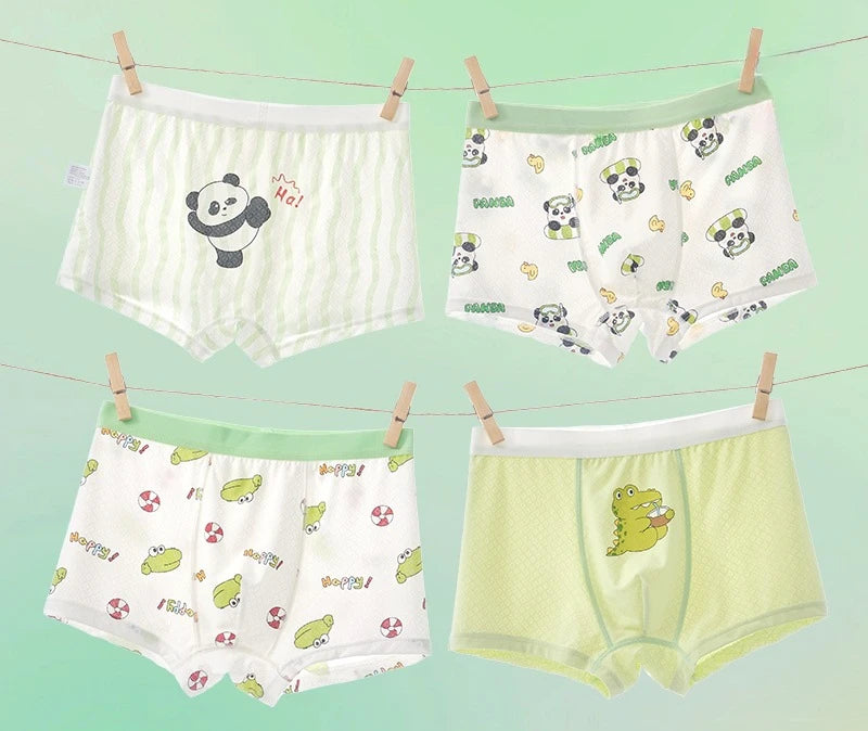 4PCS Mesh Breathable Comfort Boys  Antibacterial Underwear