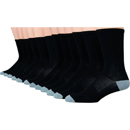 12 Pack Lightweight Crew and Ankle Socks for Men
