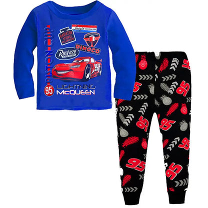 2 Pcs Boys 95 Cars McQueen Cartoon Sleepwear