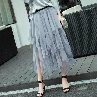 Fashion Tutu Skirt Casual High Waist Midi