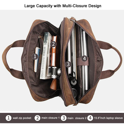 Genuine Leather Men Briefcase Business Bag
