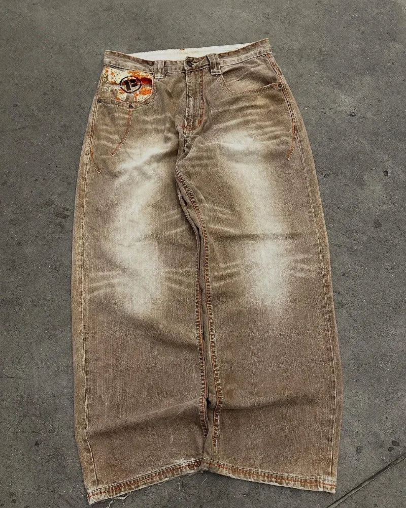 Mens American Vintage Yellow Washed Embroidered Jean