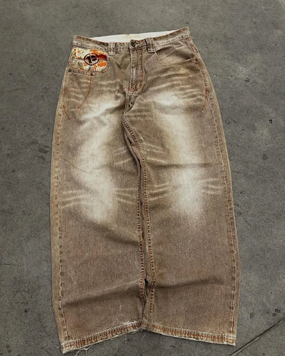 Mens American Vintage Yellow Washed Embroidered Jean