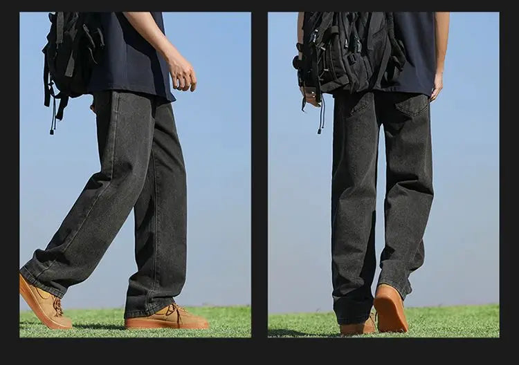 Men's Trendy Wide Leg Washed Jeans