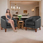 Set of 2 Comfy Barrel Accent Living Room Club Chair