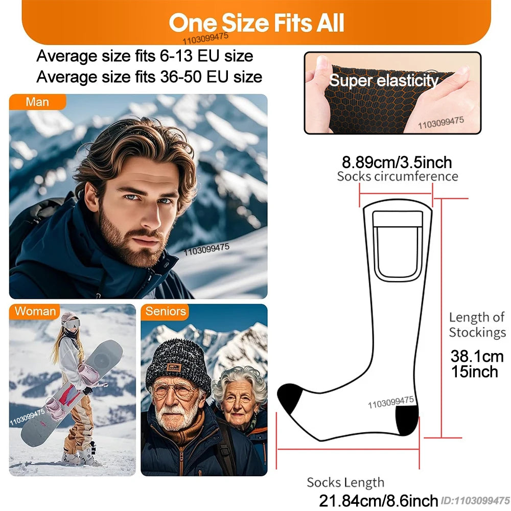 Rechargeable Anti-Cold Men Women Thermal Heated Socks