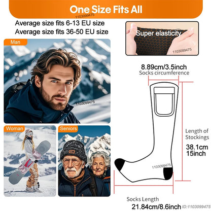 Rechargeable Anti-Cold Men Women Thermal Heated Socks