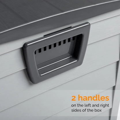 75 Gallon Outdoor Storage Box, Lockable Plastic