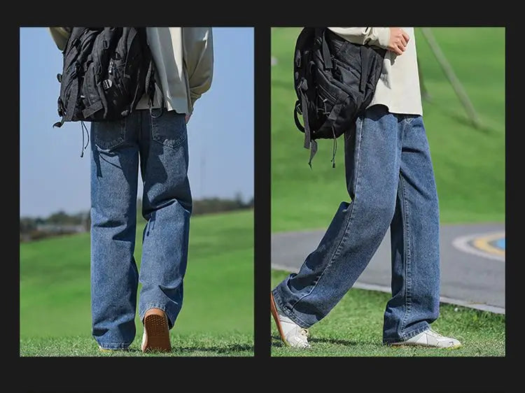 Men's Trendy Wide Leg Washed Jeans
